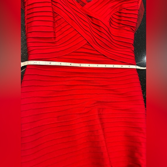 Tadashi Shoji Red Pintuck Eyelet Evening Prom Opera-Ball dress Red SZ. PXS. NWOT - Picture 8 of 16